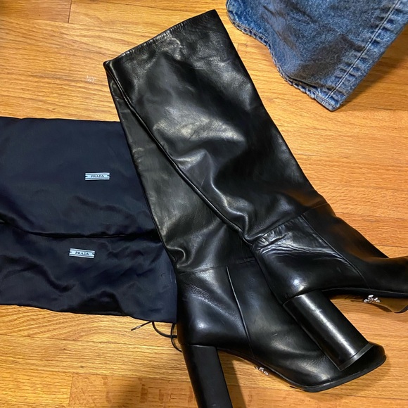 Prada Shoes - Prada Black Over the Knee Boots